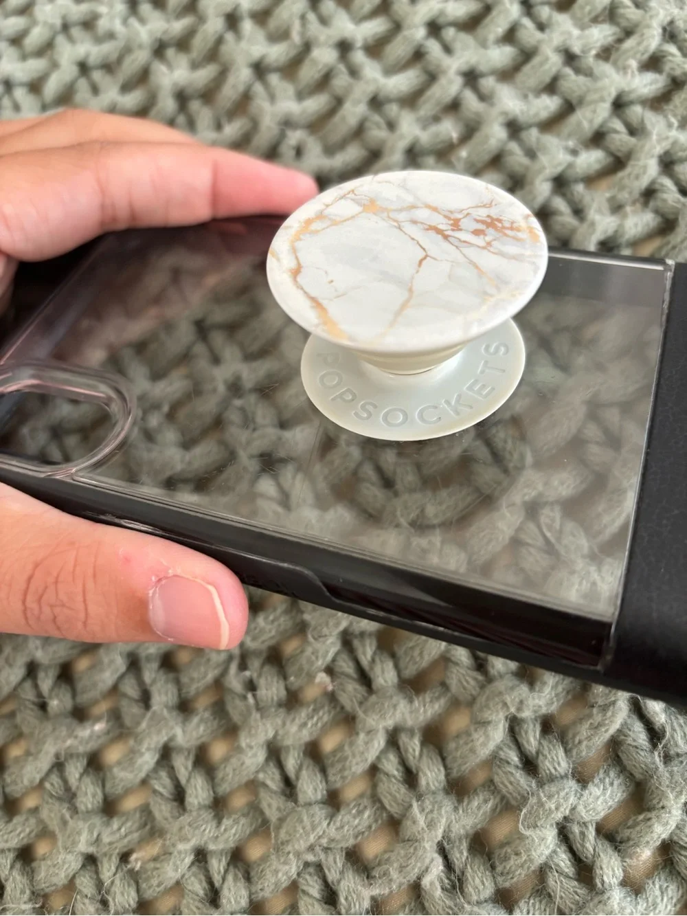 otterbox plastic & leather case for iPhone XR with popsocket